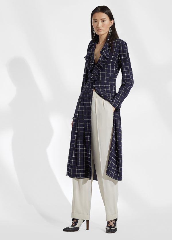 Vestido Ralph Lauren London Plaid Silk Mulher 90543-DICG